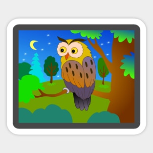 Cartoon funny owl Sticker